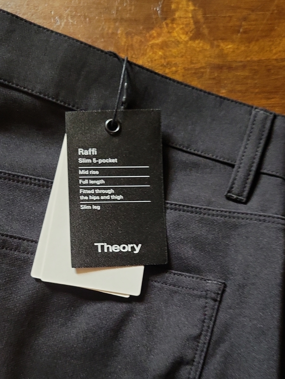 NWT Theory Men's Raffi Slim Fit 5 Pocket Pant in Neoteric Twill Black 36 - Picture 7 of 8